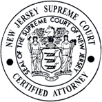 Badge for New Jersey Supreme Court Certified Attorney 